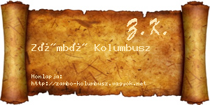 Zámbó Kolumbusz névjegykártya
