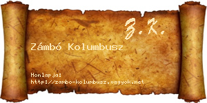 Zámbó Kolumbusz névjegykártya