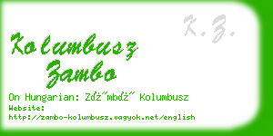 kolumbusz zambo business card